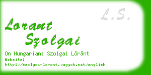 lorant szolgai business card